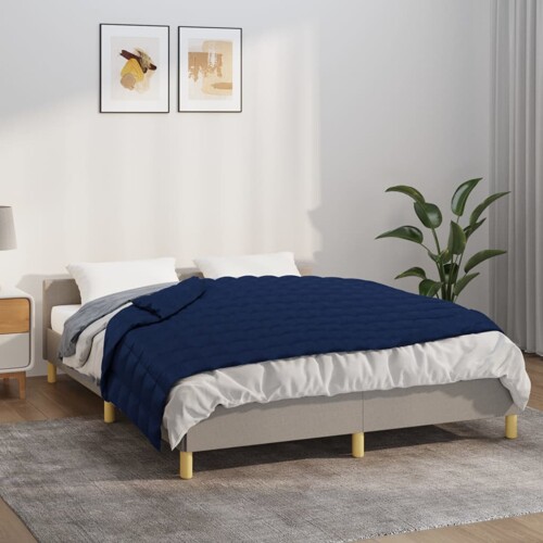 vidaXL Teška deka plava 122x183 cm 9 kg od tkanine