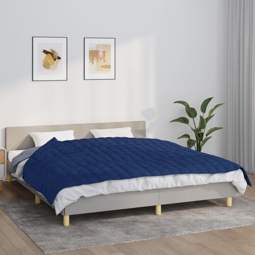 vidaXL Teška deka plava 155x220 cm 11 kg od tkanine