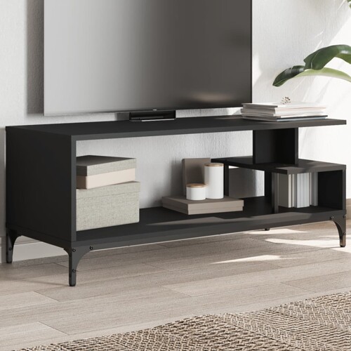 vidaXL TV ormarić crni 102x40x41 cm konstruirano drvo i čelik