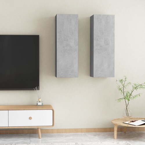 vidaXL TV ormarići 2 kom boja betona 30,5x30x90 cm konstruirano drvo