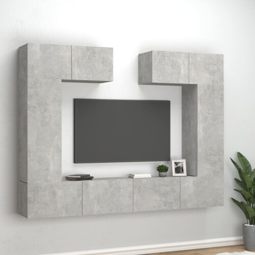 vidaXL 6-dijelni set TV ormarića siva boja betona drveni