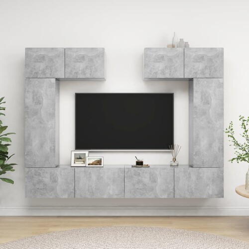 vidaXL 6-dijelni set TV ormarića siva boja betona konstruirano drvo