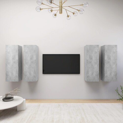 vidaXL TV ormarići 4 kom boja betona 30,5x30x90 cm konstruirano drvo