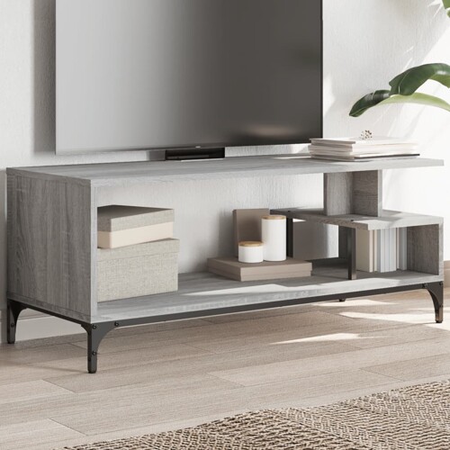 vidaXL TV ormarić boja hrasta 102x40x41 cm konstruirano drvo i čelik