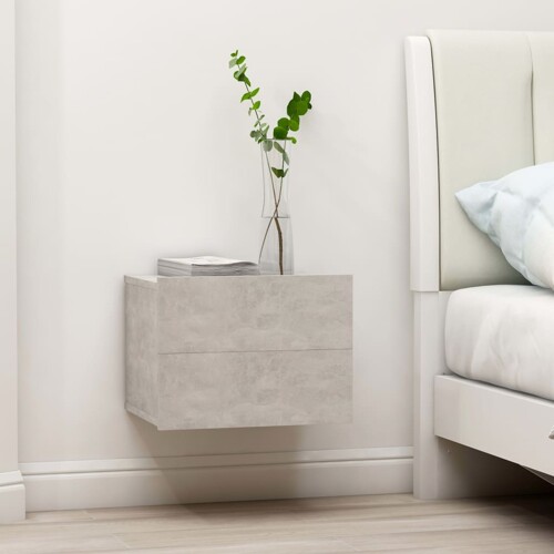 vidaXL Noćni ormarići 2 kom boja betona 40x30x30 cm konstruirano drvo