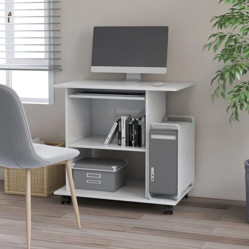 vidaXL Stol za računalo bijeli 80 x 50 x 75 cm od konstruiranog drva