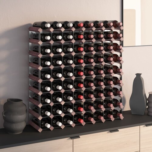 vidaXL Stalak za vino za 72 boce smeđi od masivne borovine