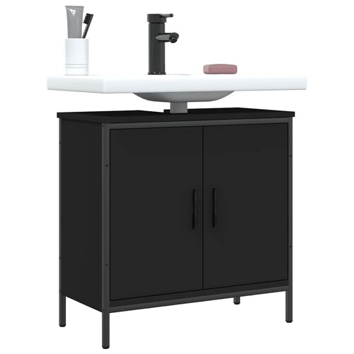 vidaXL Ormarić za umivaonik crni 60 x 30 x 60 cm konstruirano drvo