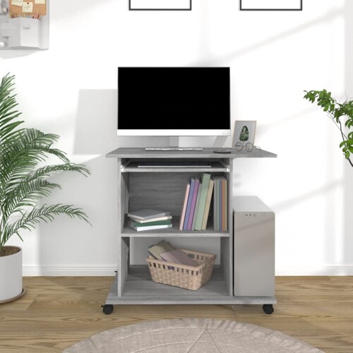 vidaXL Stol za računalo boja hrasta 80 x 50 x 75 cm konstruirano drvo