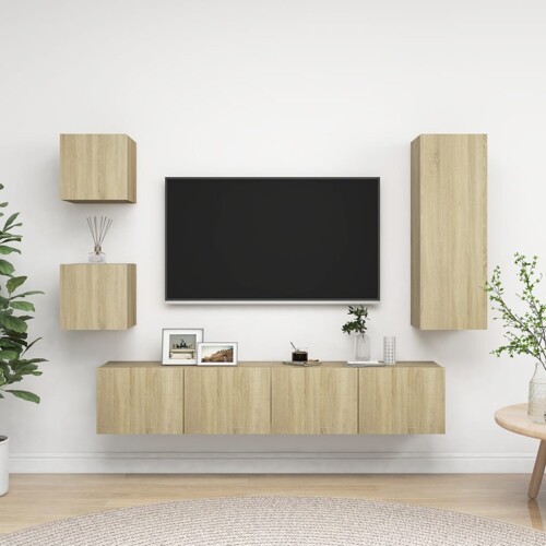 vidaXL 5-dijelni set TV ormarića boja hrasta sonome konstruirano drvo