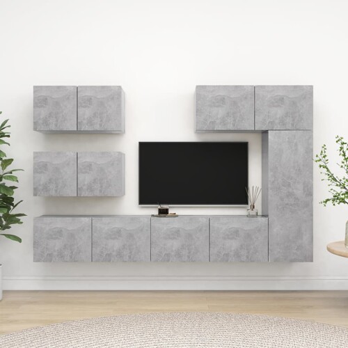 vidaXL 6-dijelni set TV ormarića siva boja betona konstruirano drvo