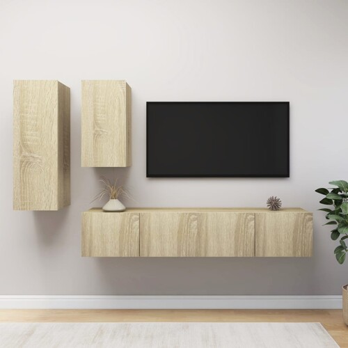 vidaXL 4-dijelni set TV ormarića boja hrasta sonome konstruirano drvo