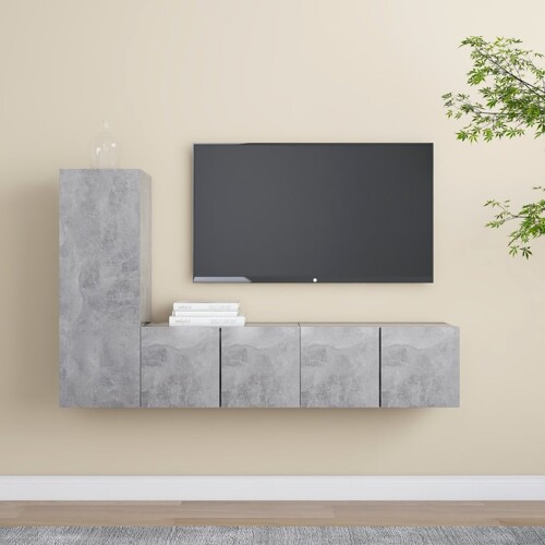 vidaXL 3-dijelni set TV ormarića siva boja betona konstruirano drvo