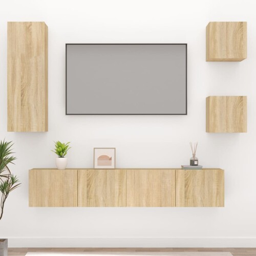 vidaXL 5-dijelni set TV ormarića boja hrasta sonome konstruirano drvo