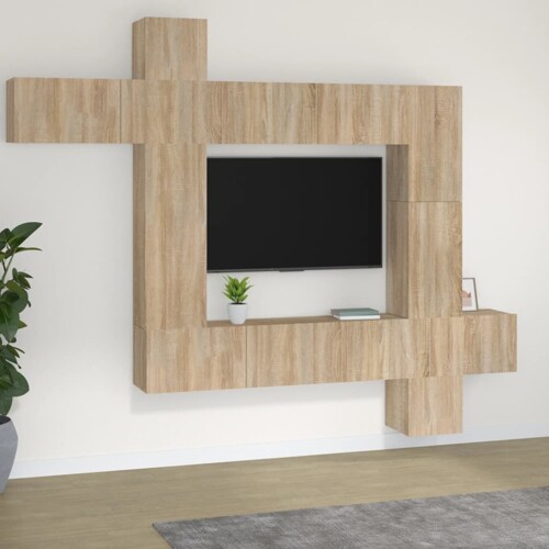 vidaXL 9-dijelni set TV ormarića boja hrasta sonome konstruirano drvo