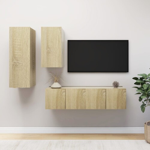 vidaXL 4-dijelni set TV ormarića boja hrasta sonome konstruirano drvo