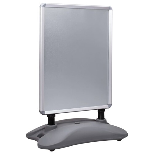 vidaXL Stalak za plakate A1 s vodenom bazom sivi od aluminijske legure