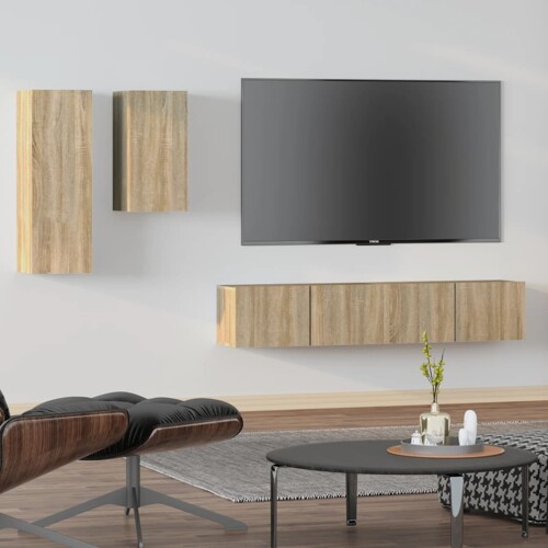 vidaXL 4-dijelni set TV ormarića boja hrasta sonome konstruirano drvo