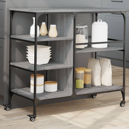 vidaXL Kuhinjska kolica boja hrasta 100x45x89,5 cm konstruirano drvo