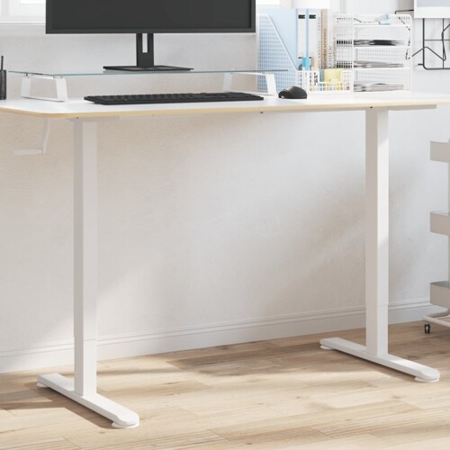 vidaXL Samostojeći okvir za stol bijeli (94-135)x60x(70-114) cm čelik