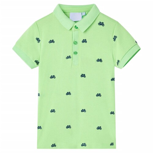 vidaXL Dječja polo majica neonskozelena 116