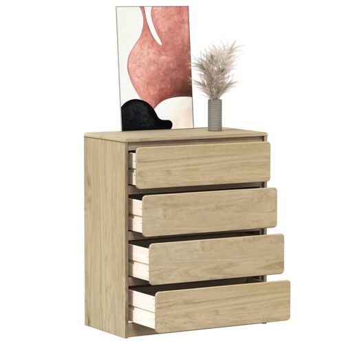 vidaXL Ladičar SAUDA boja hrasta 76,5 x 39 x 91 cm od masivne borovine
