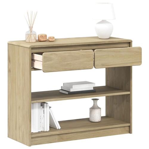 vidaXL Konzolni stol SAUDA boja hrasta 89,5 x 36,5 x 73 cm od borovine