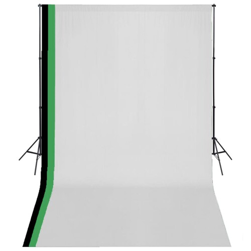 vidaXL Fotografska oprema s 3 pozadine i podesivim okvirom 3 x 5 m