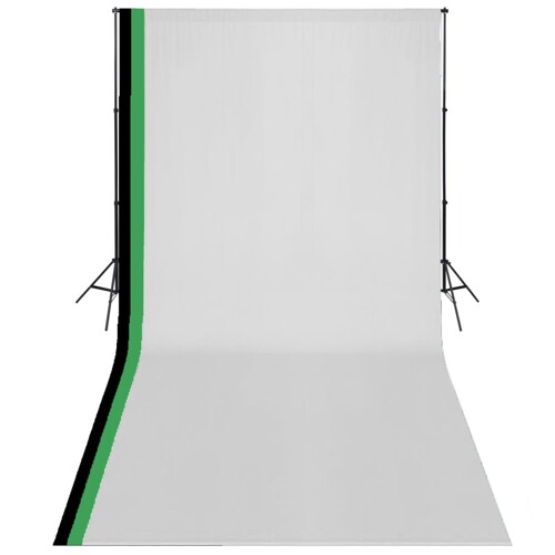 vidaXL Fotografska oprema s 3 pozadine i podesivim okvirom 3 x 6 m