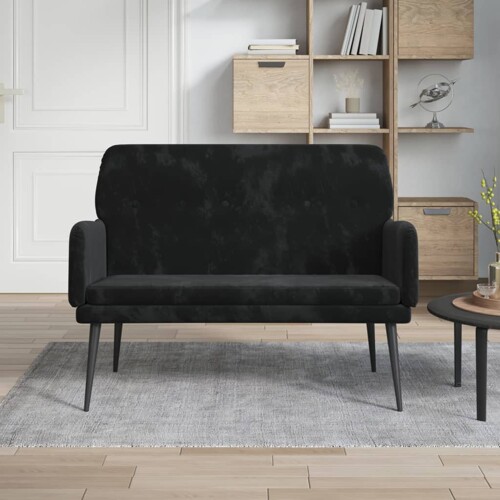 vidaXL Klupa crna 108 x 35 x 41 cm baršunasta
