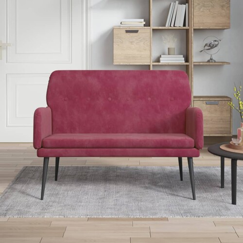 vidaXL Klupa crvena boja vina 108 x 79 x 79 cm baršunasta