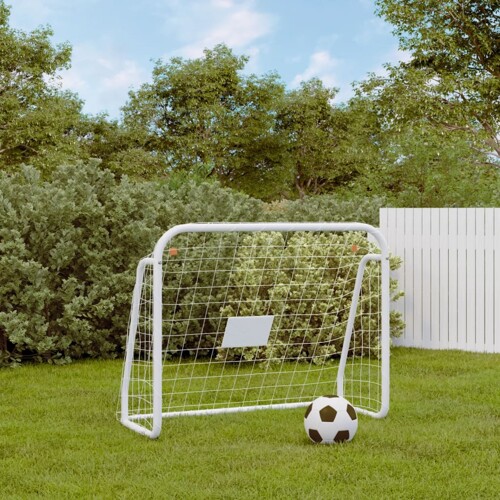 vidaXL Nogometni gol s mrežom bijeli 125x96x60 cm čelik i poliester