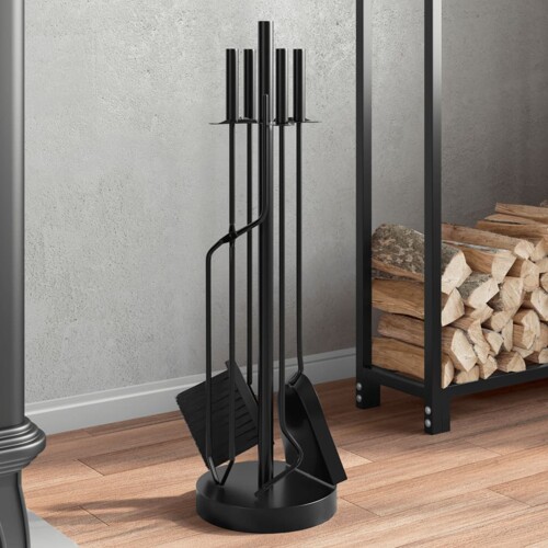 vidaXL 5-dijelni set alata za kamin 18x66 cm čelični