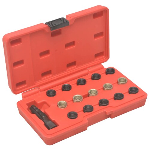 vidaXL 16-dijelni set alata za popravak navoja svjećice M14 x 1,25
