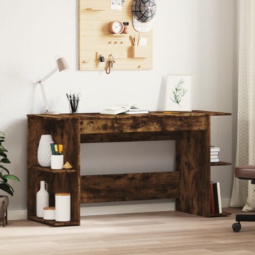 vidaXL Radni stol boja dimljenog hrasta 140x50x75 cm konstruirano drvo