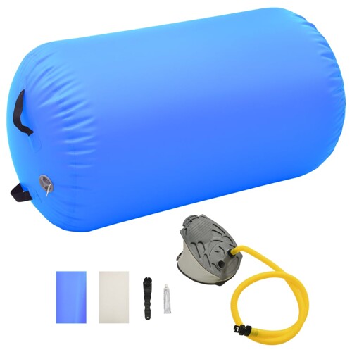 vidaXL Gimnastički valjak na napuhavanje s crpkom 100x60 cm PVC plavi