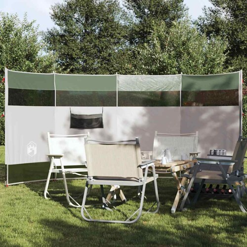 vidaXL Vjetrobran za kampiranje zeleni 366 x 152 x 152 cm vodootporni