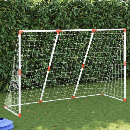 vidaXL Dječji nogometni gol s loptama 2-u-1 bijeli 184 x 64 x 124 cm