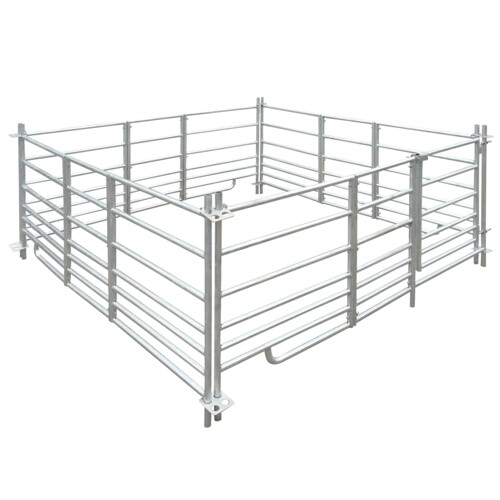 vidaXL Ovčarnik s četiri panela od galvaniziranog čelika 183 x 183 x 92 cm