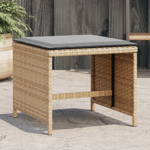 vidaXL Vrtni taburei s jastucima 4 kom 40x40x35 cm od poliratana