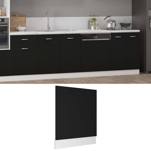 vidaXL Ploča za perilicu posuđa “Lyon” crna 59,5x3x67 cm