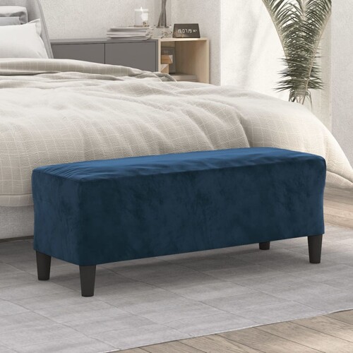 vidaXL Klupa plavi 100 x 35 x 41 cm baršunasta