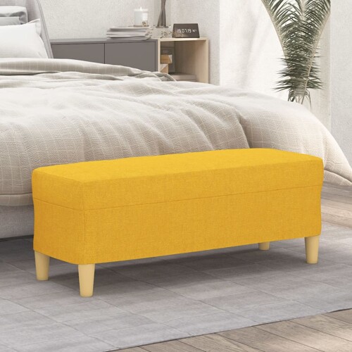 vidaXL Klupa Svjetložuta 100 x 35 x 41 cm od tkanine