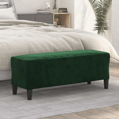 vidaXL Klupa tamnozelena 100x35x41 cm baršunasta