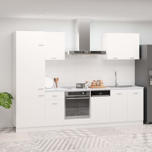 vidaXL 7-dijelni set kuhinjskih ormarića bijeli konstruirano drvo