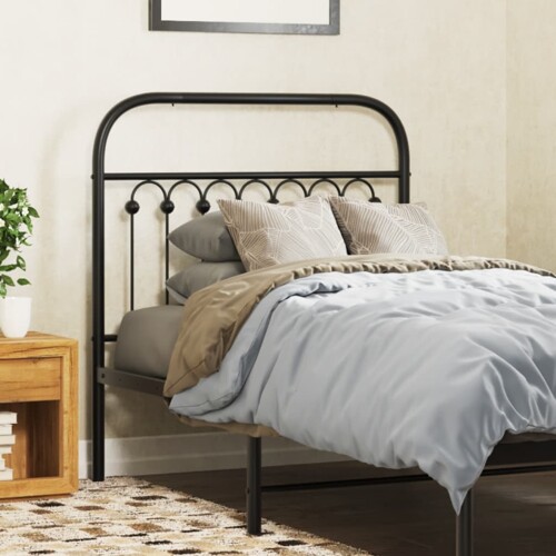 vidaXL Metalno uzglavlje crno 90 cm
