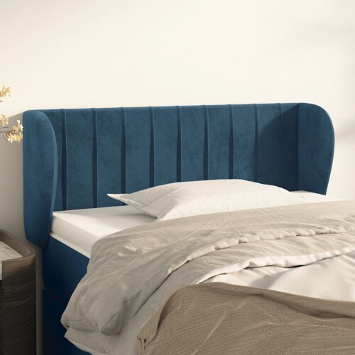 vidaXL Uzglavlje s ušima tamnoplavo 83x23x78/88 cm baršunasto