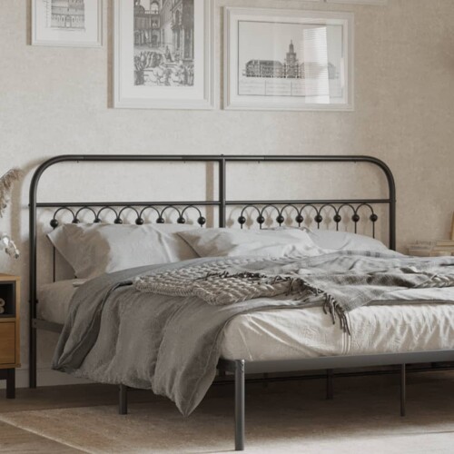 vidaXL Metalno uzglavlje crno 180 cm