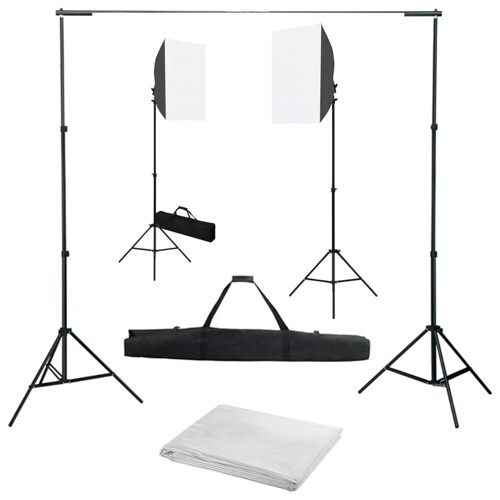 vidaXL Komplet fotografske opreme sa svjetlima softbox i pozadinom