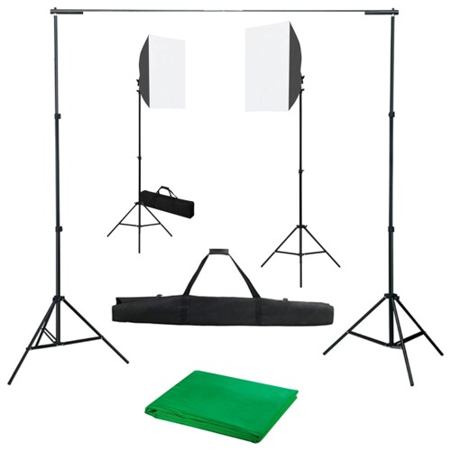 vidaXL Komplet fotografske opreme sa svjetlima softbox i pozadinom
